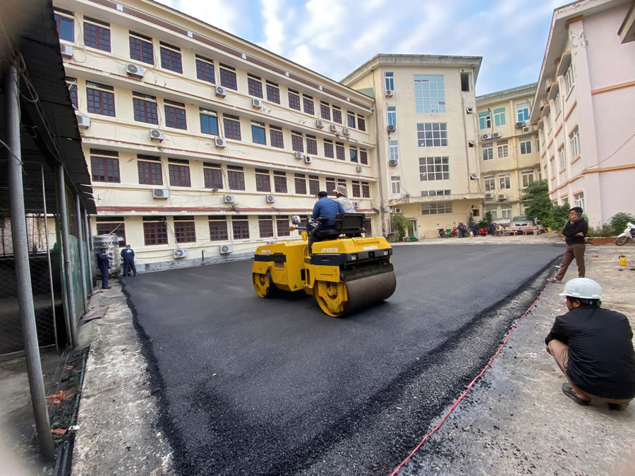 Thi công thảm nhựa đường nóng Asphalt sân Pickleball Tennis