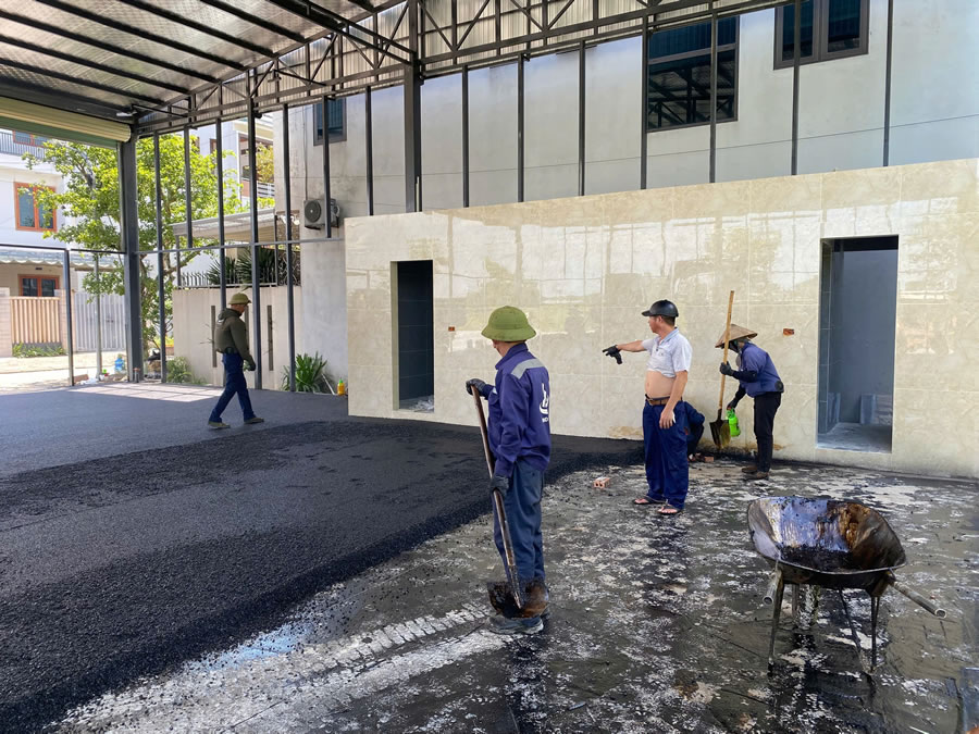 Thi công thảm nhựa đường nóng Asphalt sân Pickleball Tennis