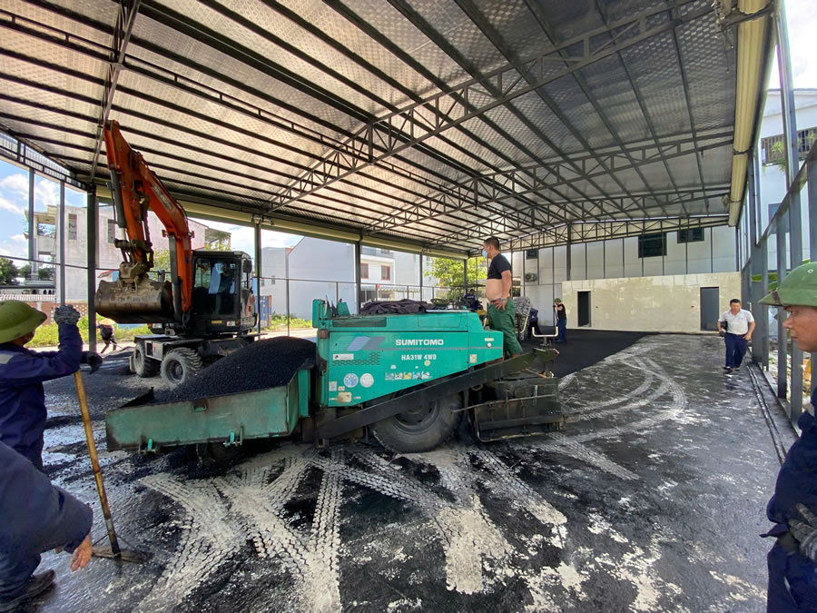 Thi công thảm nhựa đường nóng Asphalt sân Pickleball Tennis