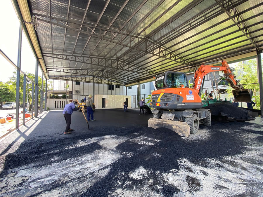 Thi công thảm nhựa đường nóng Asphalt sân Pickleball Tennis