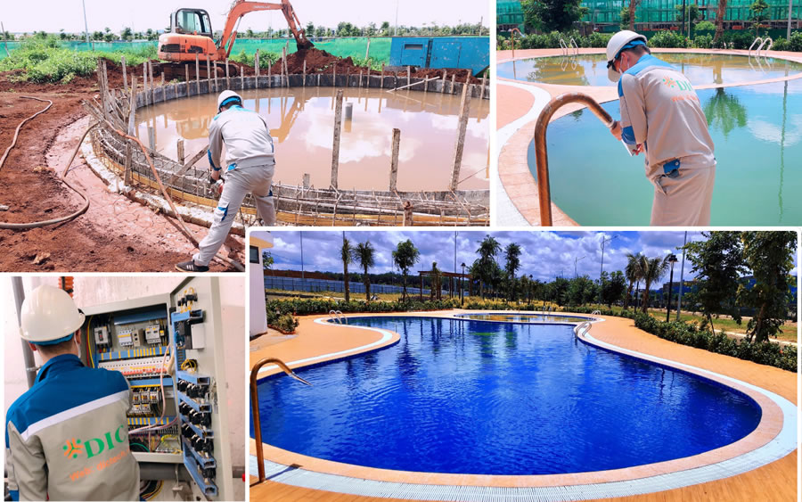 Thi c&ocirc;ng x&acirc;y dựng bể bơi Vinh Nghệ An