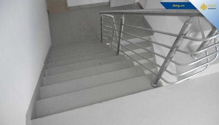 Thi công sơn epoxy granito đá mài cầu thang Vinh Nghệ An